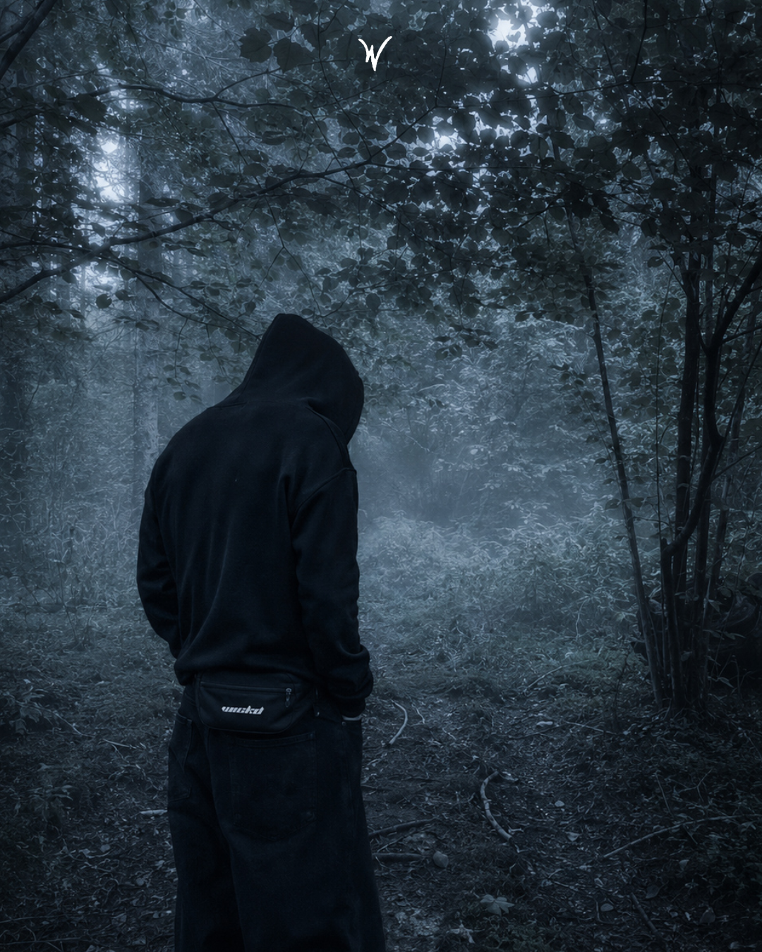 wickd poster - hooded figure forest
