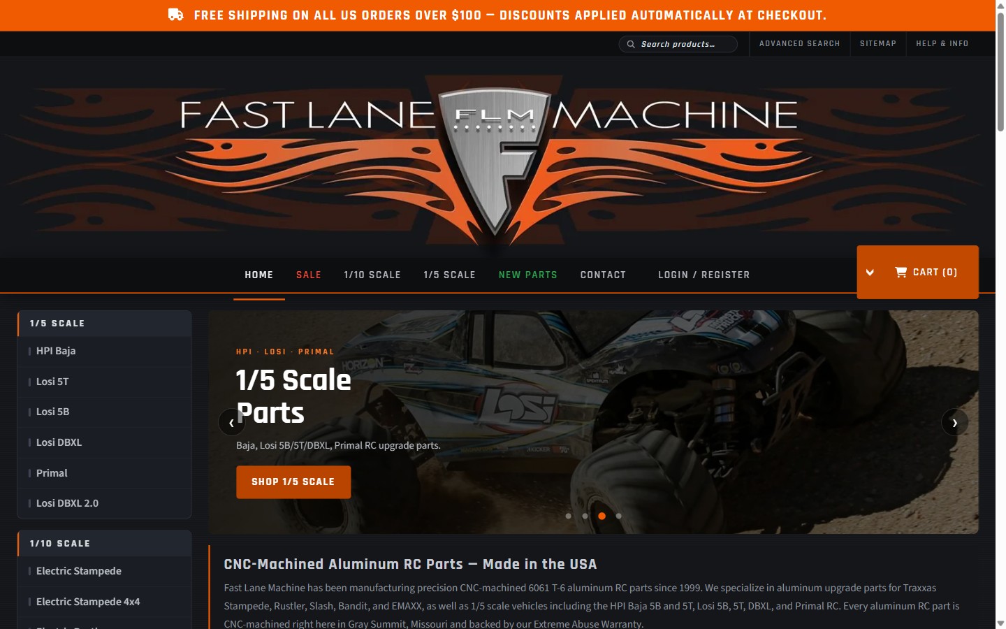 Preview of the Fast Lane Machine homepage