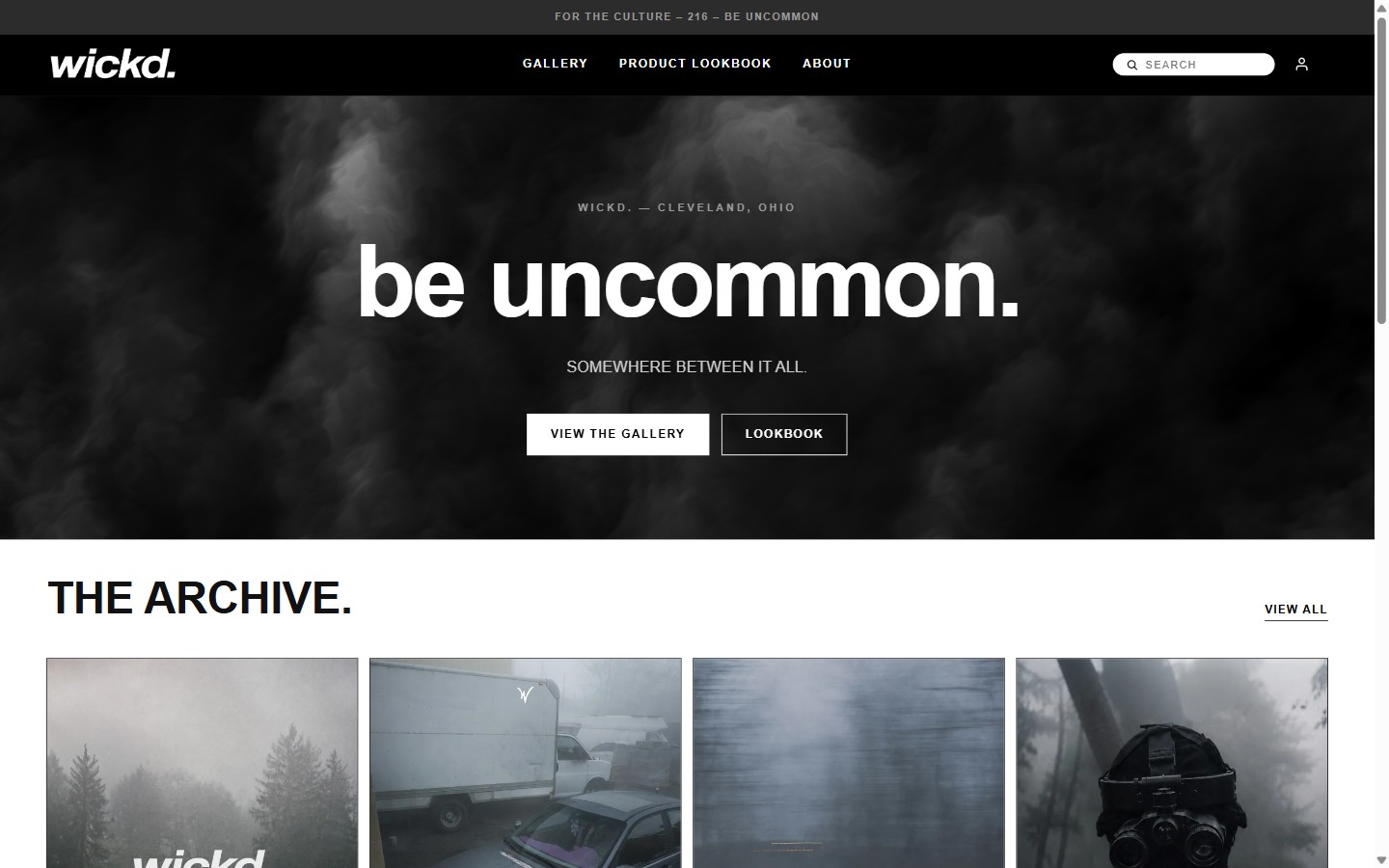Preview of the Wickd Archive homepage